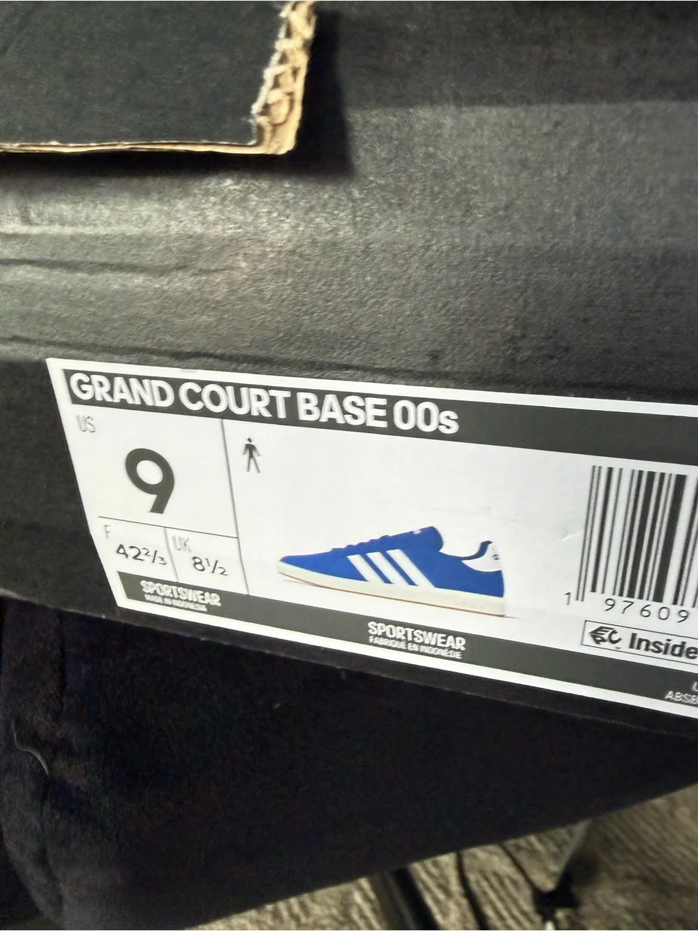 adidas Blue Suede Court-Style Men’s Sneakers with White Stripes